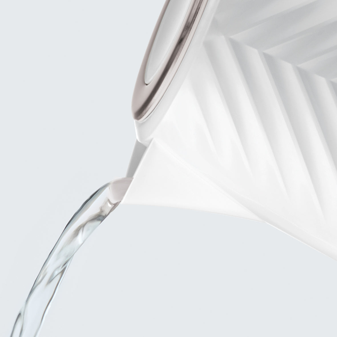 Groove elkedel - hvid